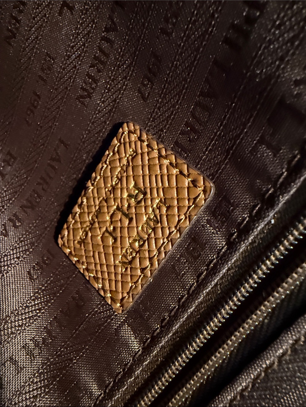 Ralph Lauren Brown Leather Tote with RL Gold Medallion - Picture 5 of 6